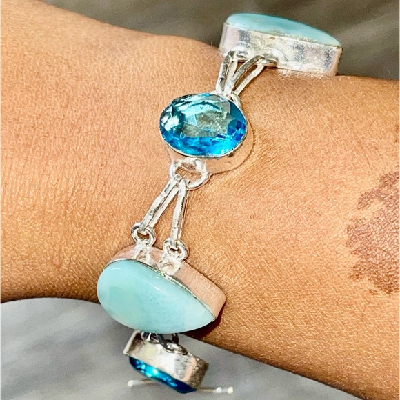 Caribbean Larimar Pectolite Bracelet - Picture 3 of 8